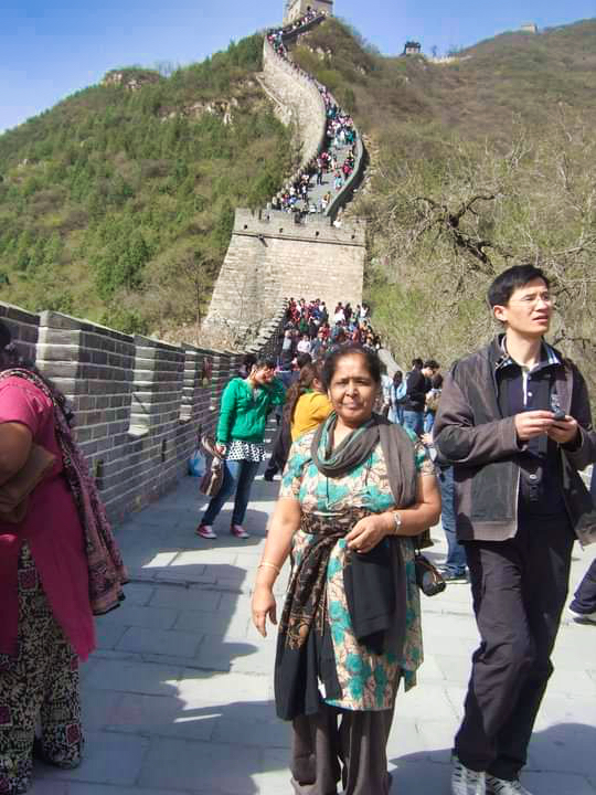 Anuradha ji at the Great Wall of China